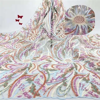 

Sequin Embroidery Lace, Nigerian Blush Pink Lace Fabrics, African Lace Fabric 2019 With Flower