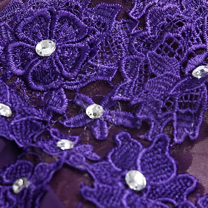 Robe de soiree, новинка, сексуальное, кружевное, с аппликацией, фиолетовое, шифоновое,, vestido longo, длинное, для выпускного вечера, официальное платье, половина рукава, платья подружек невесты