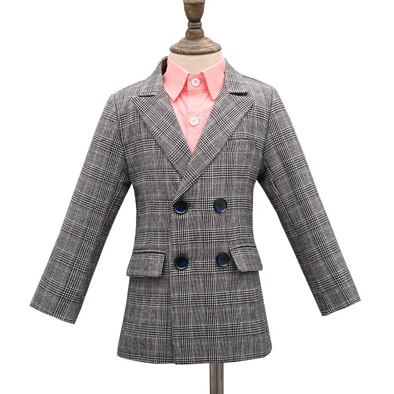 

New Autumn Plaid Boys Formal Blazers Kids Wedding Blazer Jacket Teenage Boys Formal Suits Blazer Flower Boys Wedding Blazers
