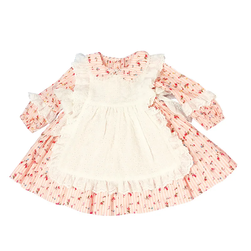 Коллекция года, весенне-осеннее платье с цветочным узором в испанском стиле для девочек вечерние платья принцессы на Рождество для маленьких девочек, Vestidos