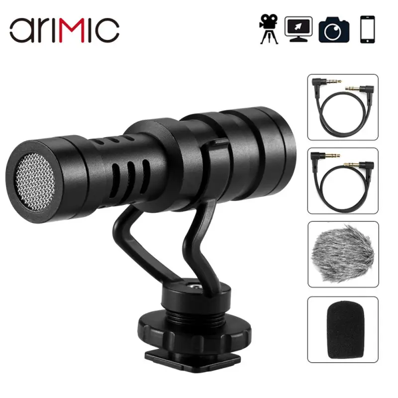 Микрофон Arimic Mini Shotgun кардиоидный микрофон с голосовой записью для цифровой