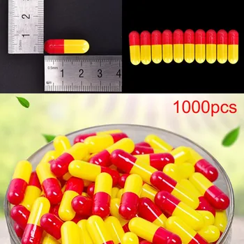 

Practical 1000pcs Capsules Separated Box Empty Hard Gelatin Capsules Pill Vcaps Gel Halal Separated Box Refillable Bottles