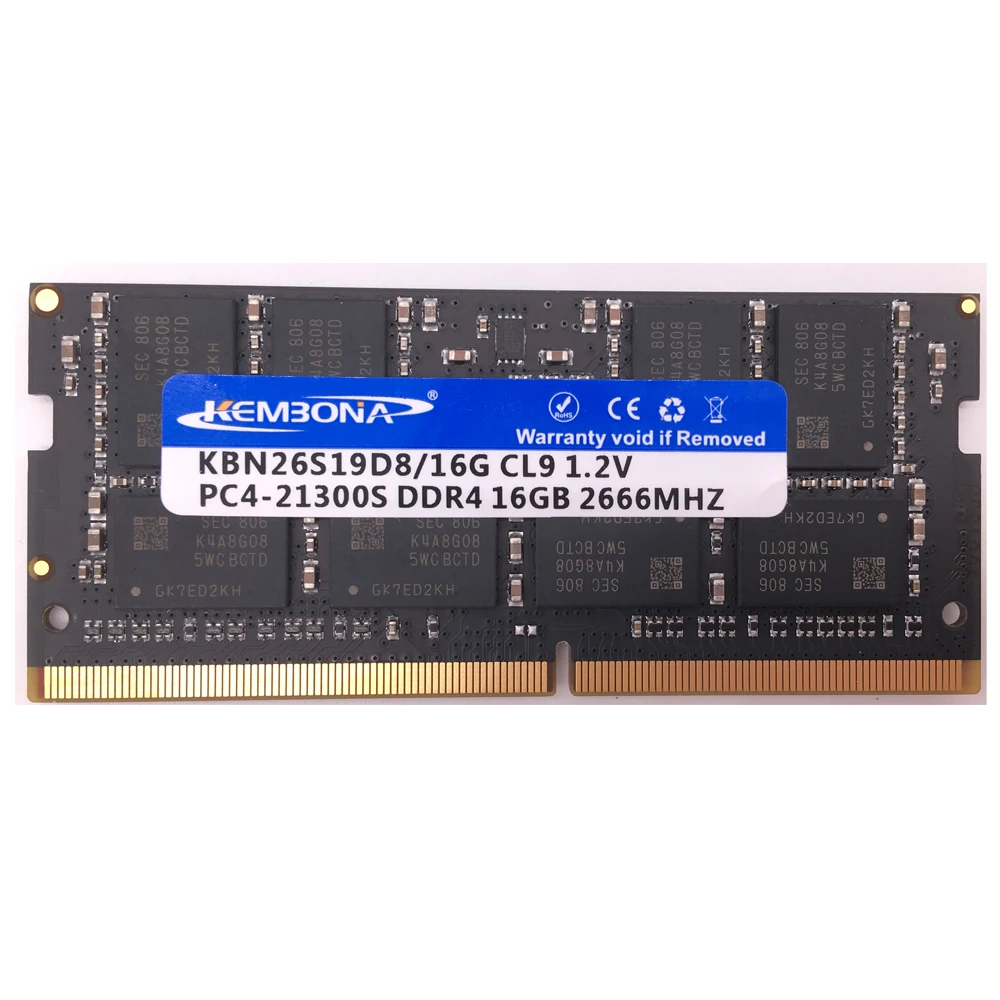 Kembona-laptop Ddr4 Ram Stick Kit 2x16gb 2400mhz 2666mhz 32gb 260pin Sodimm Notebook - Imagem 4