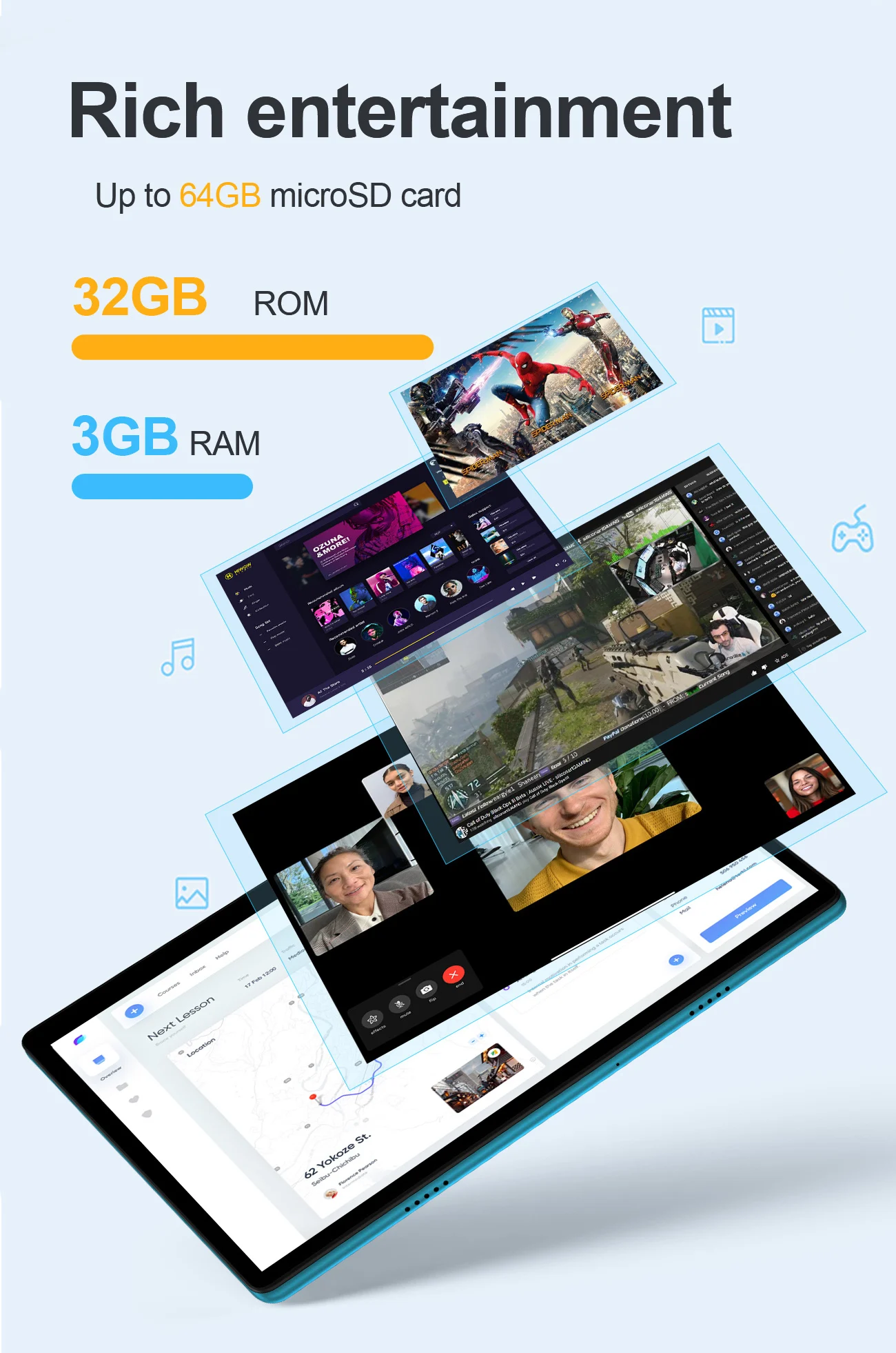 BDF 10.1 Inch Android 10.0 Tablet - Octa Core, 3GB RAM, 32GB ROM, Phone Calls, 4G LTE Network, Google Play, GPS, WiFi, Bluetooth, Pad Pro Tablet Description Image.This Product Can Be Found With The Tag Names Computer Office, Tablet pc, Tablets