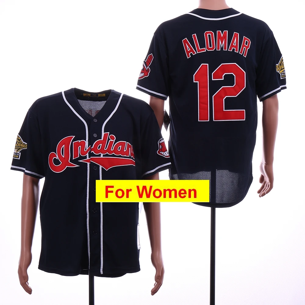 Черный Женщины Кливленд Франсиско Линдор Jim Thome Corey Kluber Jason Kipnis FLEX& Cool base-плеер Джерси - Цвет: Черный