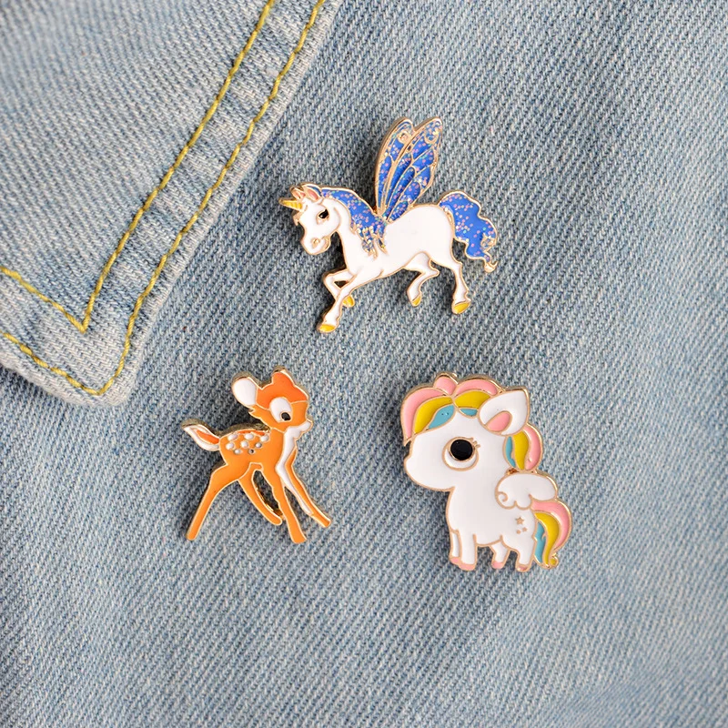 Broche Licorne Coloré Collier Mignon Broche Badge Corsage Broche Unicorn Deer