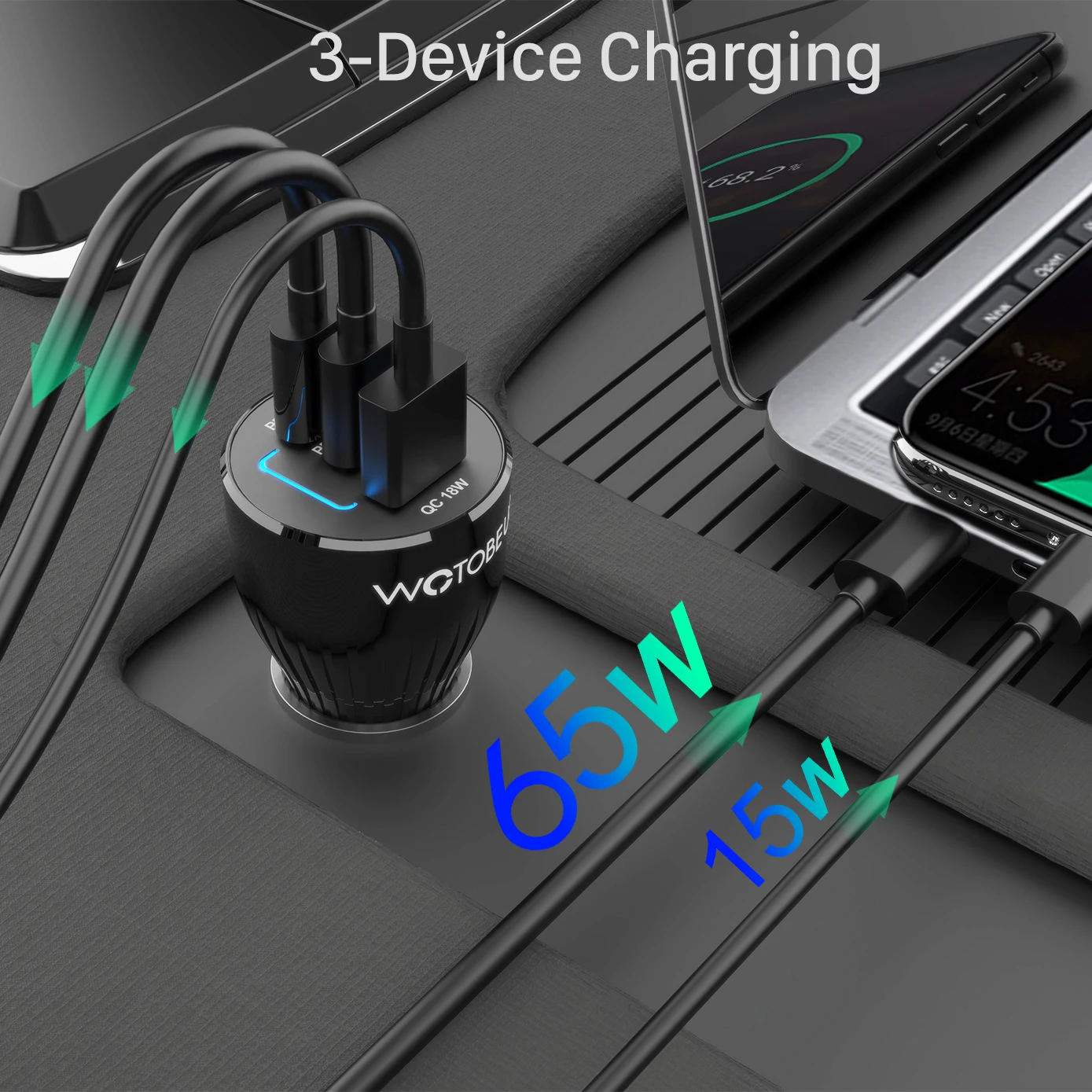 car cell phone charger 95W Type C car charger PPS PD 65W 30W QC 3.0 18W for Xiaomi HUAWEI USB C for iPhone 13 /12 Por Max iPad S21 Pixel thinkpad YOGA iphone car charger