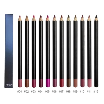 

12 Colors Nude Makup Waterproof Matte Lip liner Pencil Long Lasting Smooth Pigment Coesmetic Pen Custom Private Label in Box