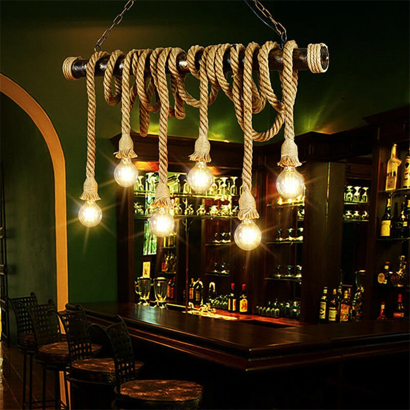 henneptouw hanglampen vintage retro loft industriele opknoping lamp voor woonkamer keuken thuis verlichtingsarmaturen decor armatuur party diy decorations aliexpress