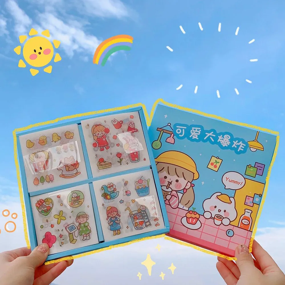 100 шт./кор. милые Креативные наклейки для скрапбукинга Сделай Сам Kawaii записная