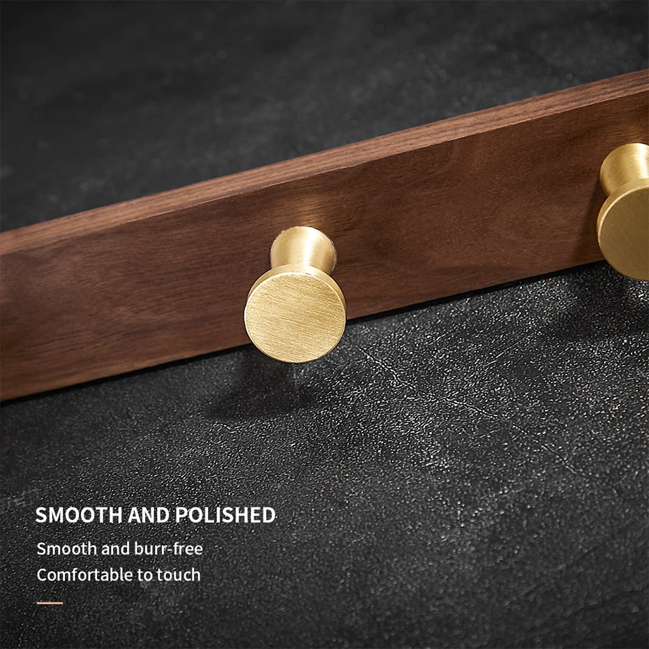 Fypo Solid Wood Towel Bar Wall-mounted Towel Rack Storage Hanger Coat Clothes Rack Hooks for Home Organizer Decor