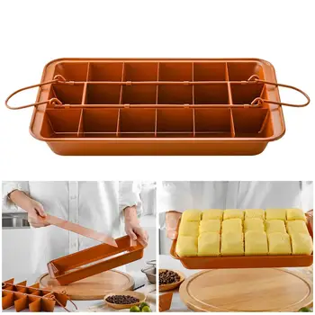 

Live Bottom Checkered Nonstick Cake Baking Pan Chequered Cake Baking Tray with Removable Bottom Rectangular for Oven Baking