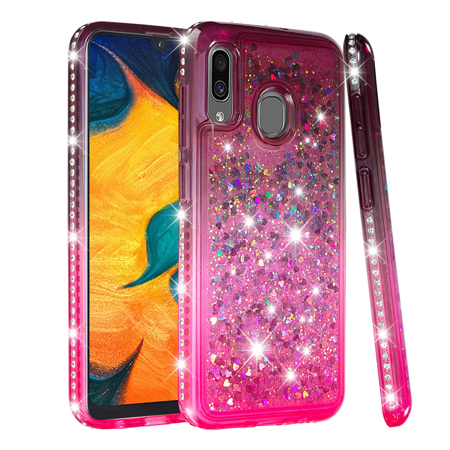 Бриллиантовыми Жидкий блеск Чехол для samsung Galaxy A20 A30 A40 A50 A60 A70 A10 A10S A20S A20E M20M30 динамический зыбучие пески чехол - Цвет: huifen