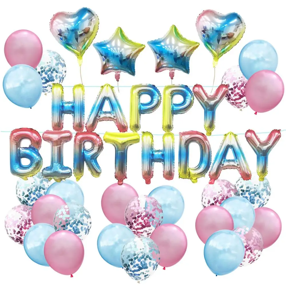 

69PCS/SET Happy Birthday Party Decorations Rose Gold Latex Balloon 32inch Number Balloon Kids Adult Ceremony Party Supplies
