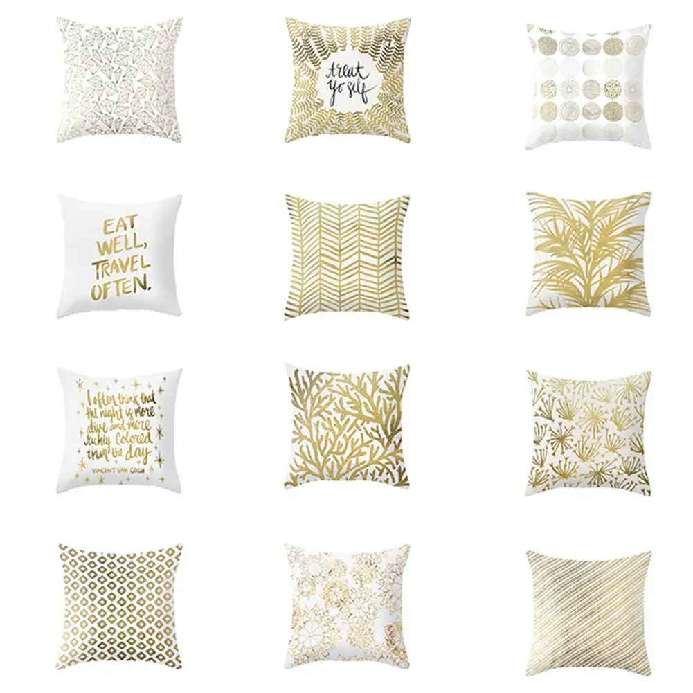 

Golden Tone Pattern Series Printing Pillow Case Throw Cushion Cover Home Decor
