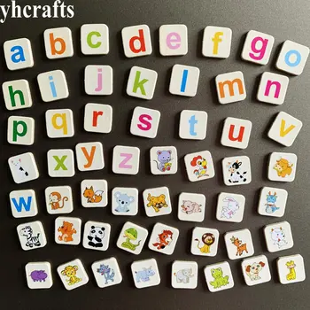 

54PCS/Lot 26pcs a-z lower case and 28pcs animals fridge magnet English Letters Teach your own English learning kids diy