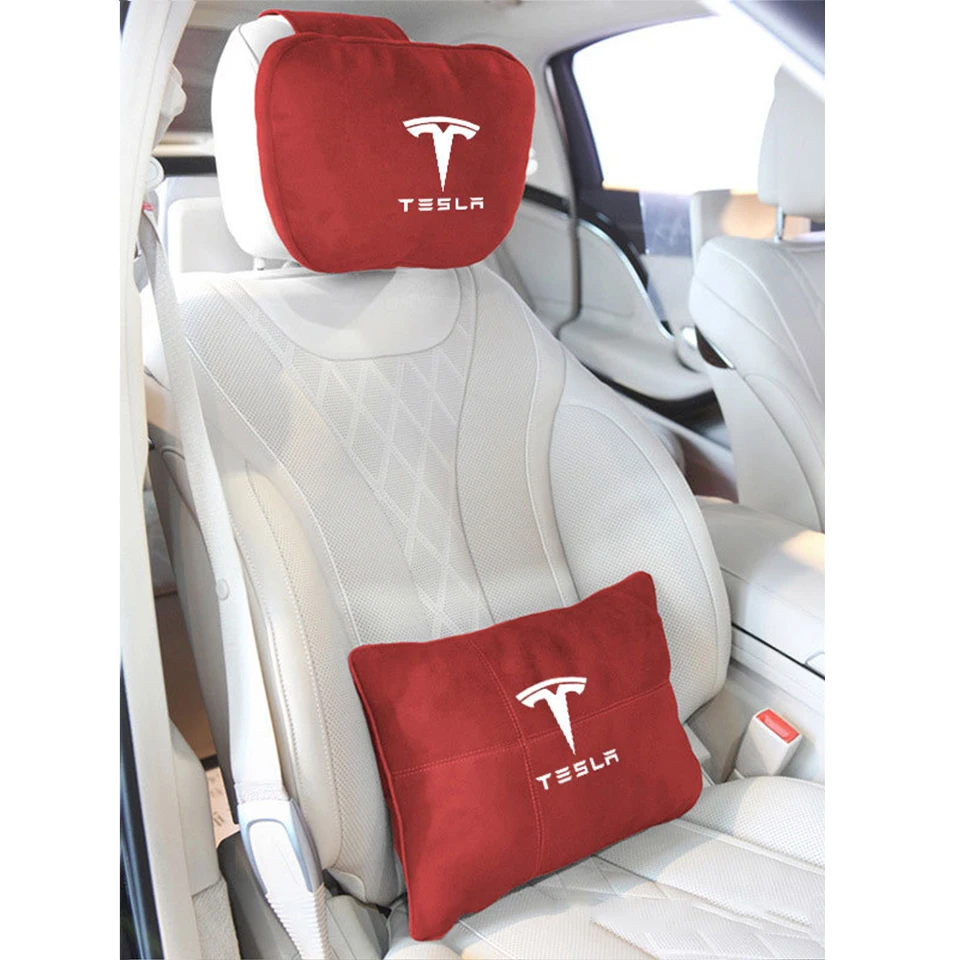1 комплект для Tesla модель S модель X 3 P100D P85D автомобильное сиденье поддерживает подушку для спины поясничная Подушка подголовник шеи пены памяти