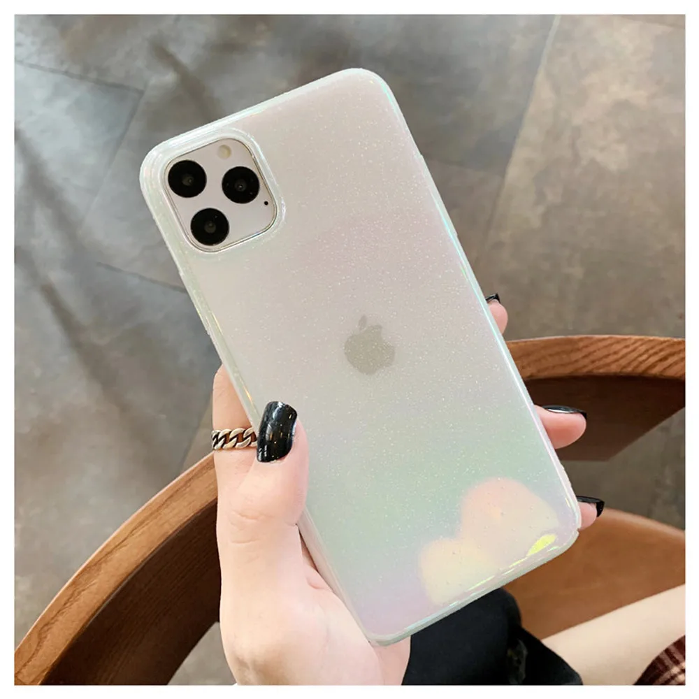 Rainbow Laser Phone Case For Iphone 11 12 13 Pro Max X Xr Xs Max Colorful Water Drop Clear Hard Pc Back Case For Iphone 7 8 Plus Mobile Phone Cases Covers Aliexpress