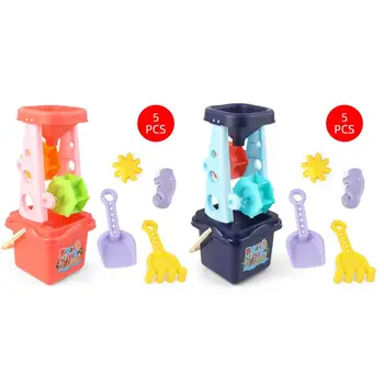 

5 Pcs Sand Beach Toys Set for Children Babies Summer Beach Hourglass Digging Sand Toy Sand Play Suit