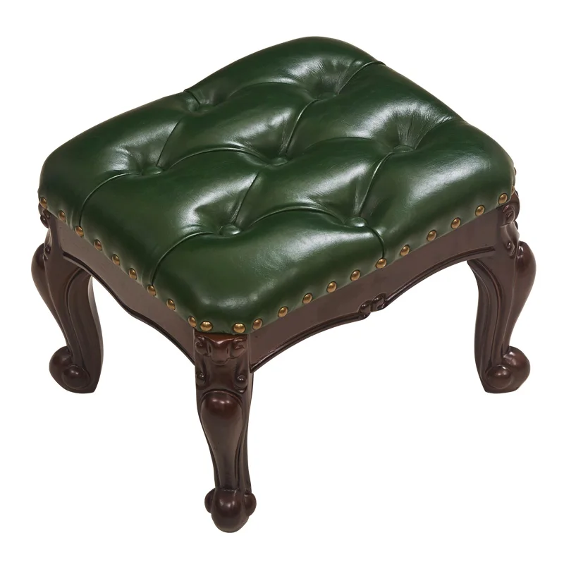 Европейский маленький табурет для гостиной кожаный диван из твердой древесины