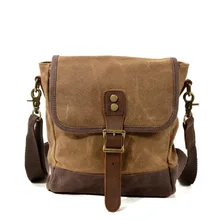  Oil Wax Canvas Leather Crossbody Bag Unisex Military Vintage Messenger Bags Shoulder Bag for men 2020 Casual Travel Bags 
