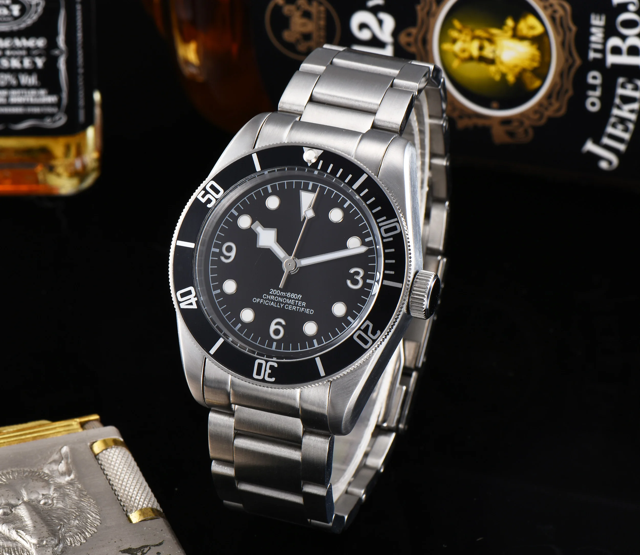 

41mm corgeut luxury black dial Sapphire Glass Luminous Automatic Mens Watc.D8