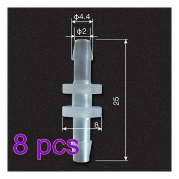 

8 Pcs PP Straight Tube Connector For Peristaltic Pump Pipe - Transparent