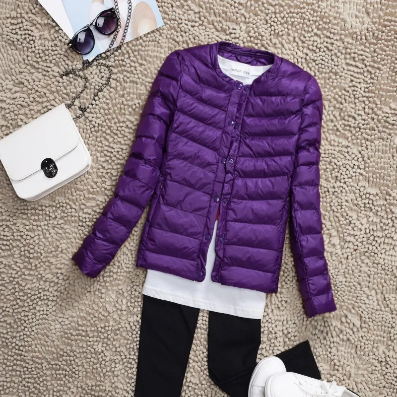 

2018 Winter Thin Crew Neck down Jacket Cotton-padded Clothes Large Size Korean-style Student Uniform Short Collarless Inner Wear