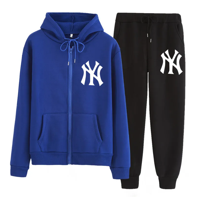 

New Style Autumn & Winter Korean-style Zipper Hoodie Two-Piece Set Men And Women-Students' Clothes Couples Set