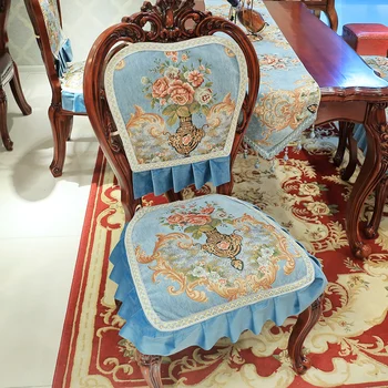 

European Dining Chair Cover Jacquard Fashion Non-slip Chairs Cushion Home Hotel Wedding Decoration Dining Chair Covers Backrest
