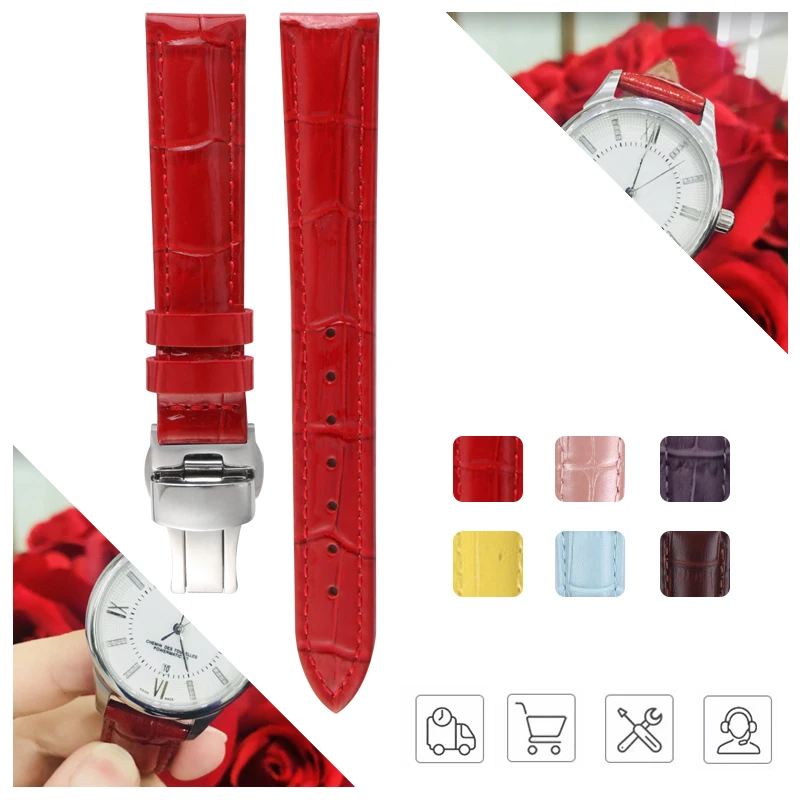 Женские ремешки для часов ремешок из телячьей кожи бренда Tissot 12/14/16/18/20/22 мм|brand watch