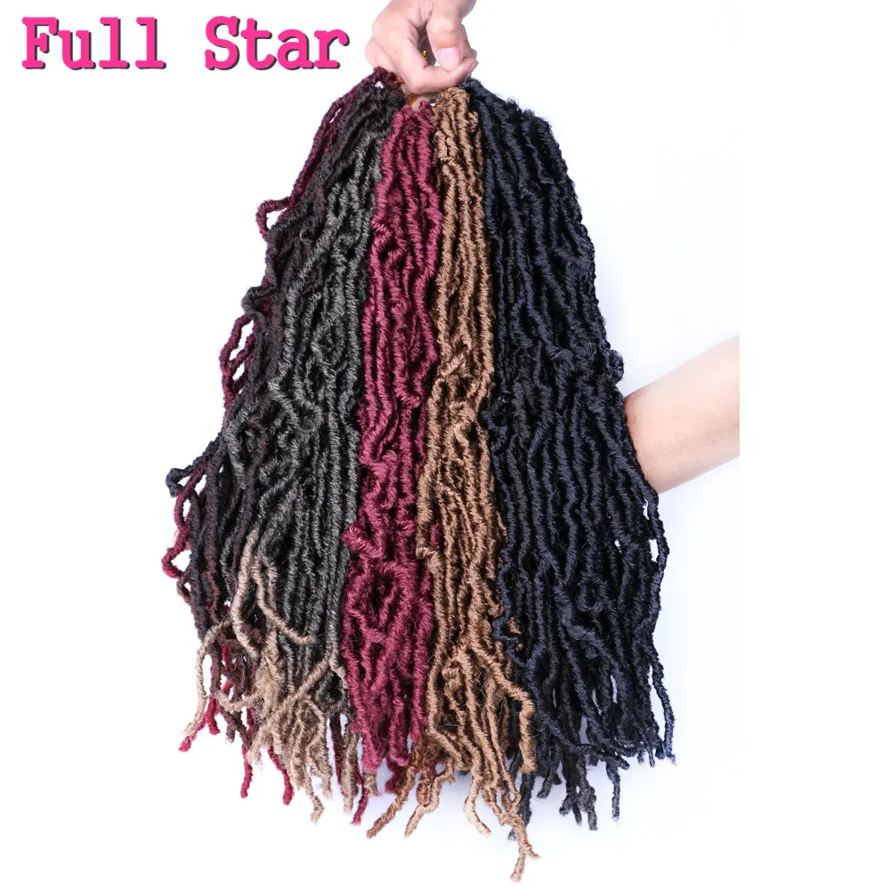 Полная звезда Faux Locs Bobbi Boss Nu Locs вязаные волосы 18 дюймов 21 прядь/упаковка Омбре черный 4# жучок крючком косы синтетические волосы