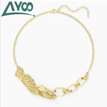

AYOO high quality 2020 new charm retro style petal shape women's necklace clavicle chain jewelry