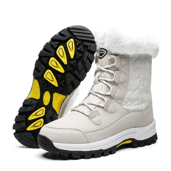 

MASTGOU Plus Size 36-42 Winter Women Snow Boots Mid-Calf Warm Snow Boots Thick Fur Waterproof Chaussures Femme