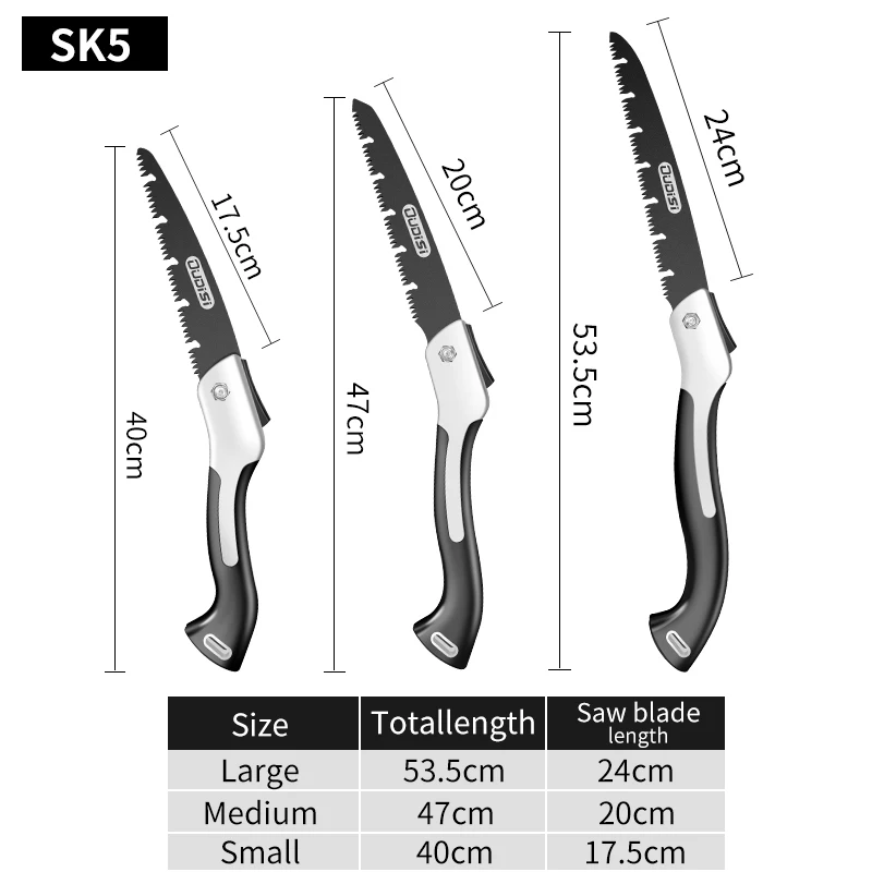 OUDISI Multifunctional Folding Saw SK5 Blade Hand Saw Woodworking Cutting Tools MO-V Steel Handle Collapsible Sharp Garden