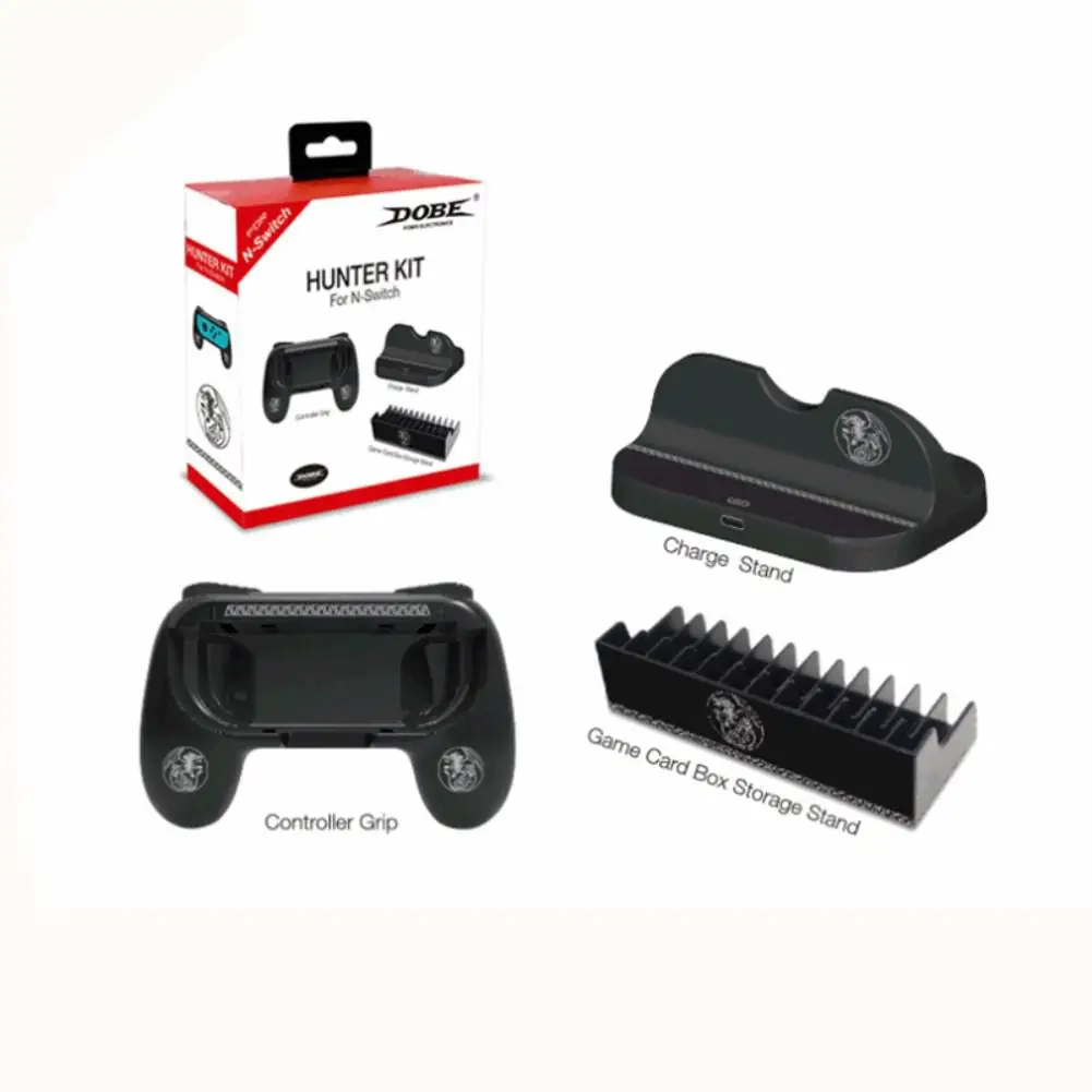 

GloryStar For Switch The Hunter Set Small Gamepad Grip/Host Desktop Charger/Game Cartridge Holder