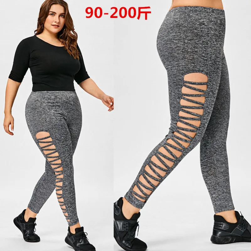Леггинсы для фитнеса размера плюс 5XL женские спортивные штаны йоги большого