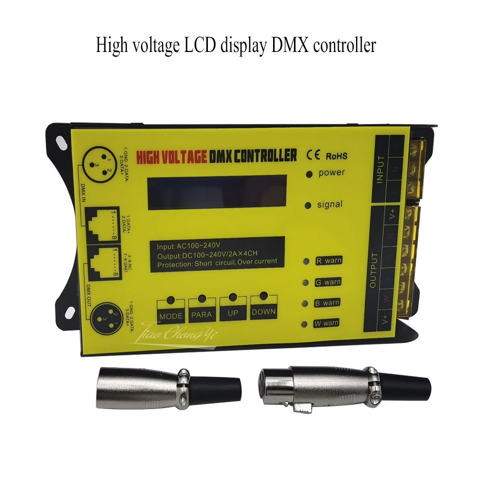 

2X4CH High voltage RGBW controller DMX512 LCD display For 110v-220VAC 5050 RGB/RGBW led strip