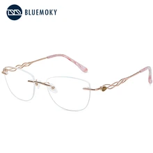 BLUEMOKY титановые очки, оправа для женщин, ультра светильник, очки, роскошный дизайн, оптические очки, оправа, очки, Новинка AX1272