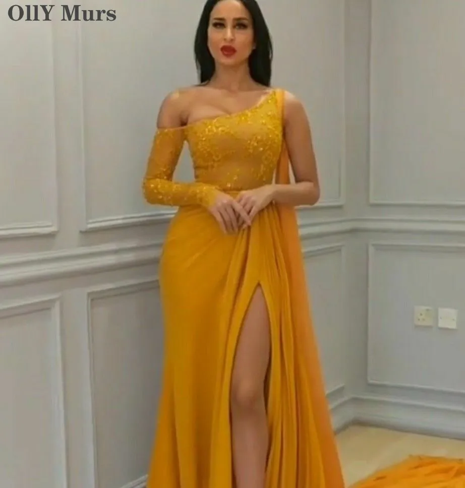 

Elegant Celebrity Prom Dresses One Shoulder Cocktail Party Formal Evening Gowns