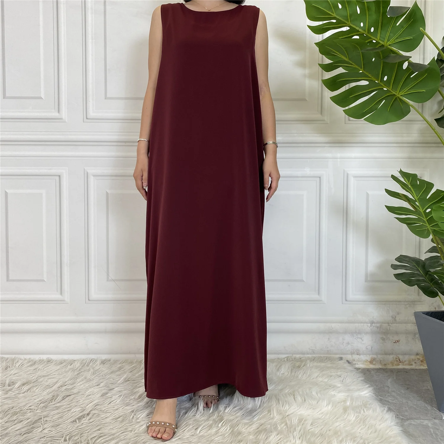 New Sleeveless Lining Dress Long Muslim Woman Abaya Moroccan Caftan Evening Modest Robe Arabic Kaftan Many Color Islamic Product - Image 6