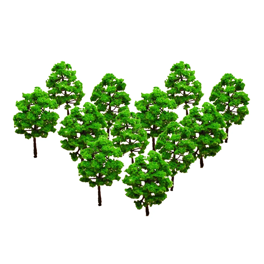 Model Train Tree Forest Making Accessories 1/100 Scale Railway Railroad Scenery Diorama or Layout, Pack of 10