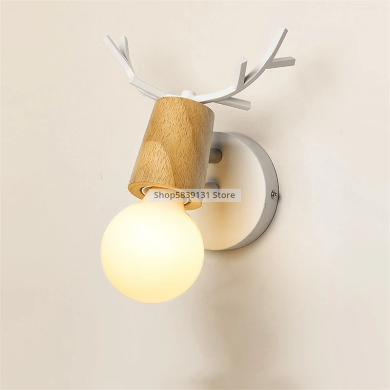 

Nordic Modern LED Wall lamps Cartoon Deer Antlers Bedroom Reading Sconce Wall lights Mounted Children Room Lighting fixtures