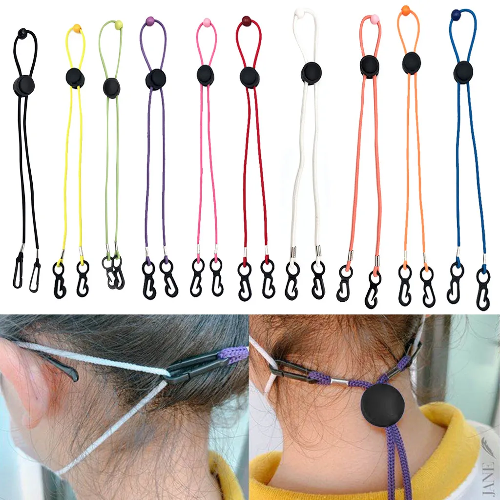 

1pc Adjustable Face Mask Lanyard Handy Convenient Safe Facemask Rest&ear Holder Rope Hanging Neck Rope Protection Halter Ropes