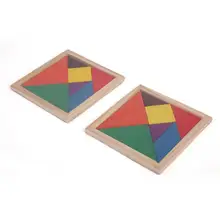 Забавная деревянная Геометрическая головоломка с ромбовидным танграмом в форме когнитивного интеллектуального развития, детские игрушки, детская игрушка-просветление
