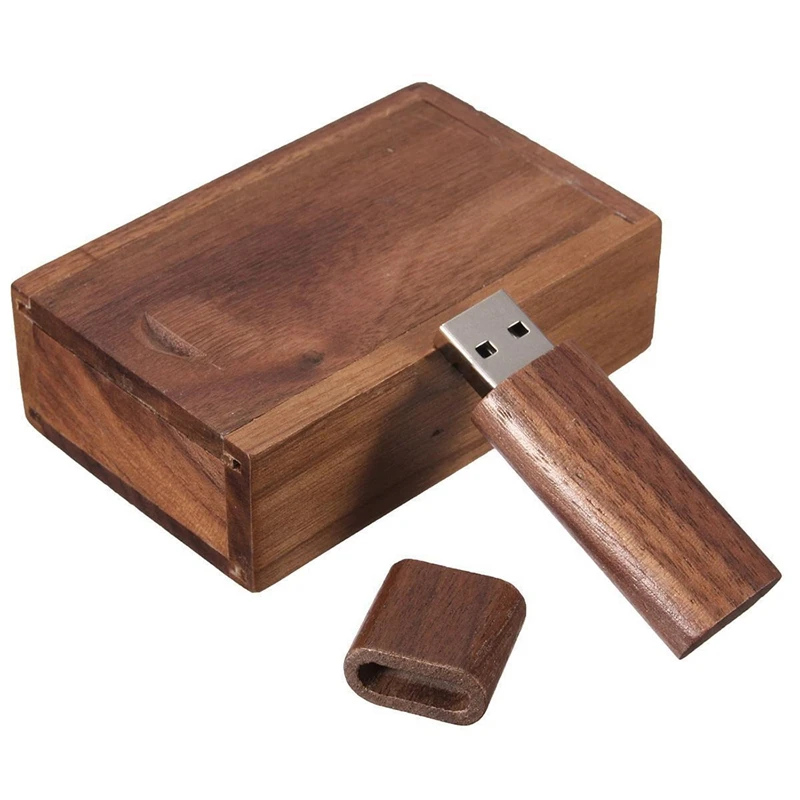 

4-32G GB USB 2.0 Flash Pen Drive Storage Wooden Memory Stick U Disk with Wood Case Storage