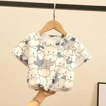 

VIDMID New boys cotton T-shirt children's summer clothes foreign style short sleeve T-shirts children's thin fashion tops P5350