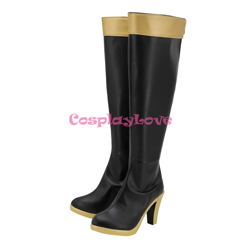 Fire Emblem  Three Houses Hilda Bernadetta Black Cosplay Shoes Long Boots Leather CosplayLove For Halloween Christmas (2)