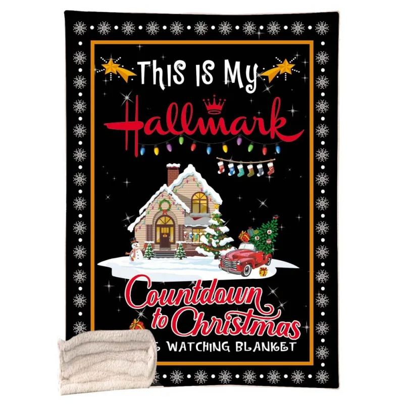 This is My Hallmark Christmas Movie Watching Blanket Double-Sided Super Soft Cozy Warm Plush Throw Blanket 150 x 200cm 