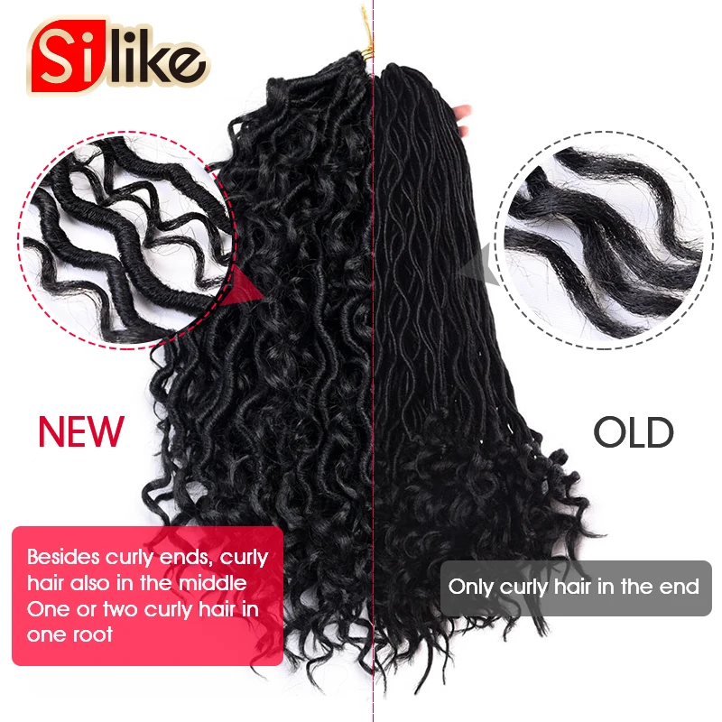 Silike 14" Goddess Locs Crochet Hair Extensions Synthetic Twist Braids Hair Locks Crochet braids For Women 24 Strands